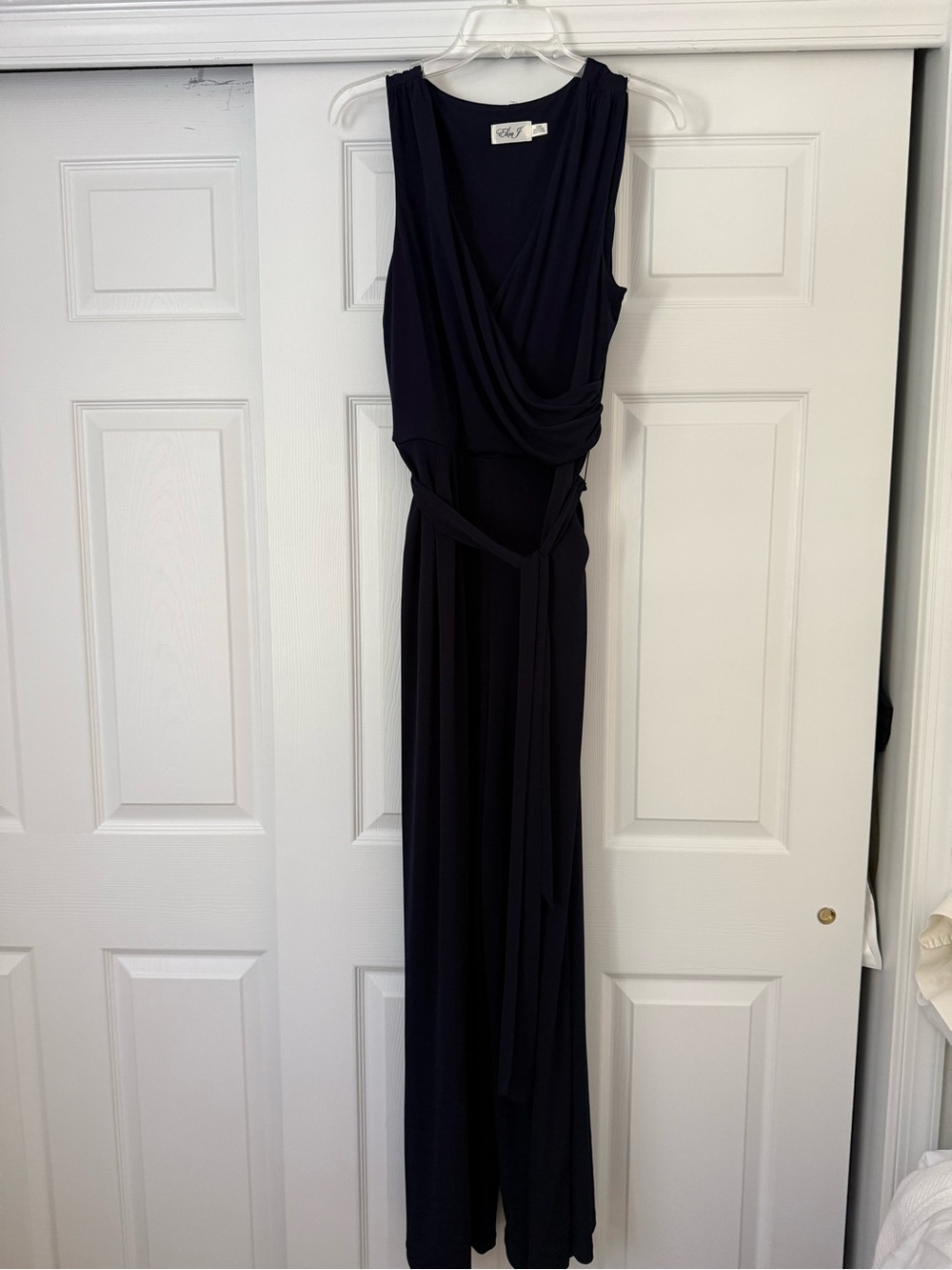 ELiza J Navy Sleeveless jumpsuit with Waist Tie